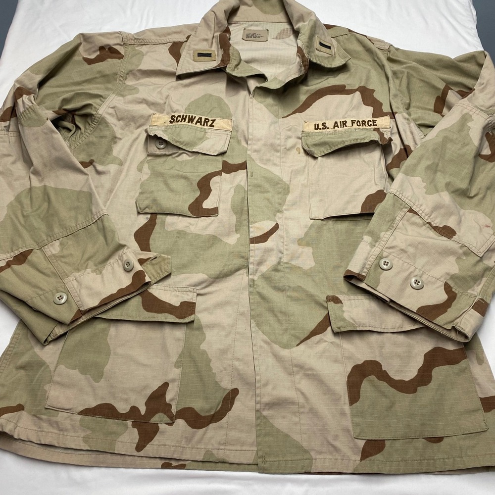 US Air Force Desert Camo BDU Jacket XL Long 3 Color Coffee Stain Ripstop Coat